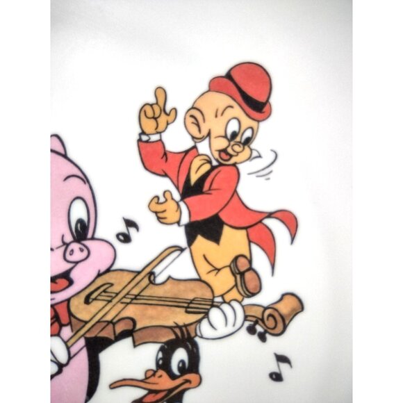Looney Tunes Melamine Plate Porky Pig Daffy Duck Bugs Elmer Fudd Petunia Vintage - Picture 10 of 11